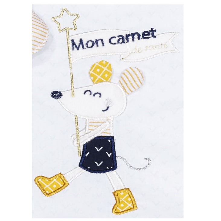 Protege Carnet De Sante en coton blanc-Hello cropped-2