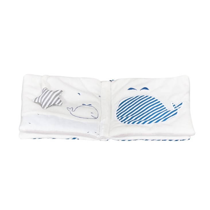 Livre d'éveil en polyester blanc-Blue baleine cropped-2