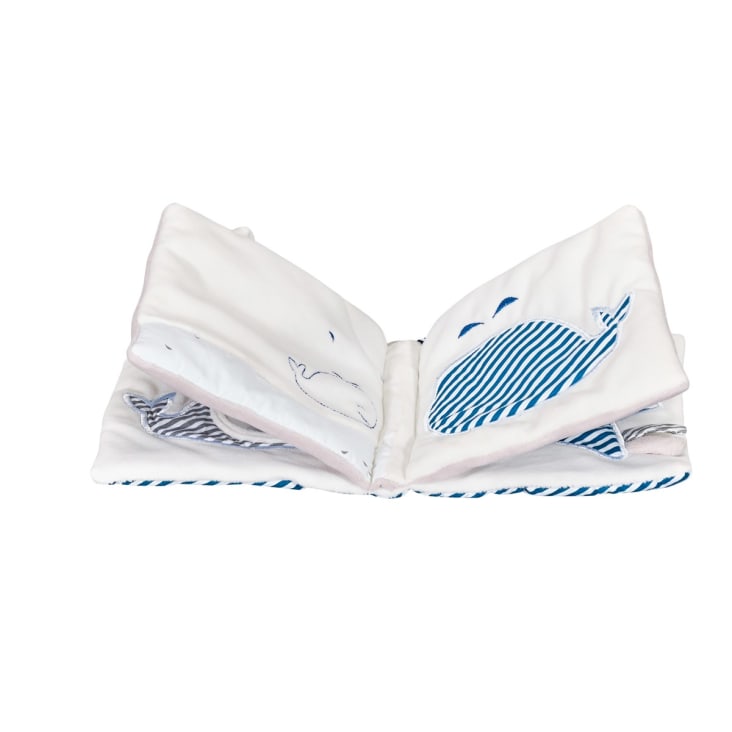 Livre d'éveil en polyester blanc-Blue baleine cropped-3