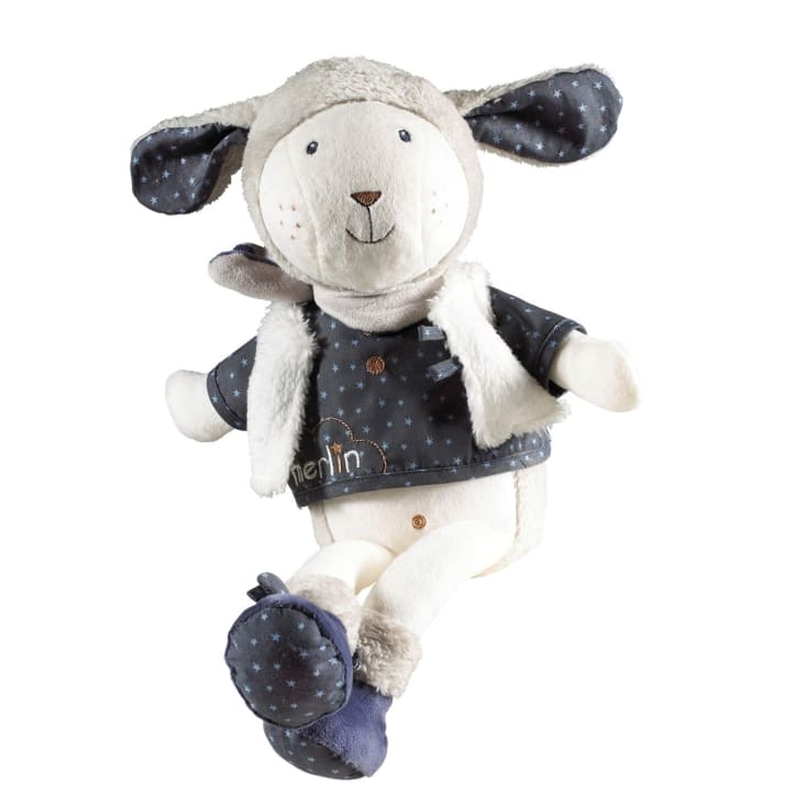 Doudou Mouton en velours blanc-Merlin cropped-2