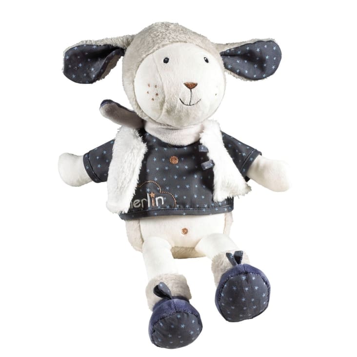 Doudou Mouton en velours blanc-Merlin cropped-3