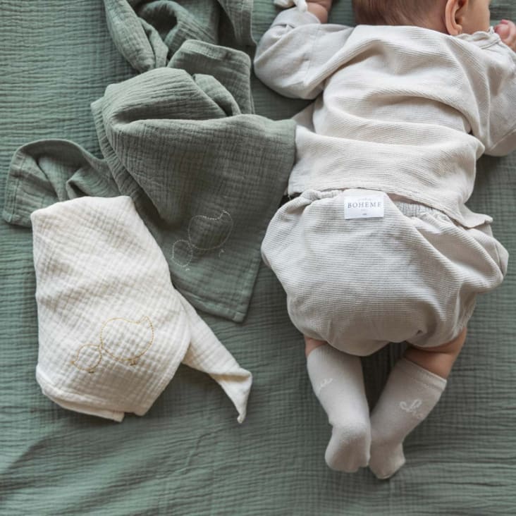 Lange bébé en gaze de coton sauge cropped-2