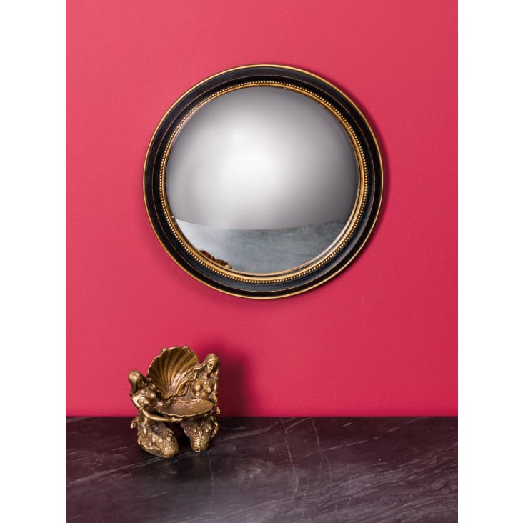 Miroir convexe en résine noir-Mirabeau cropped-2