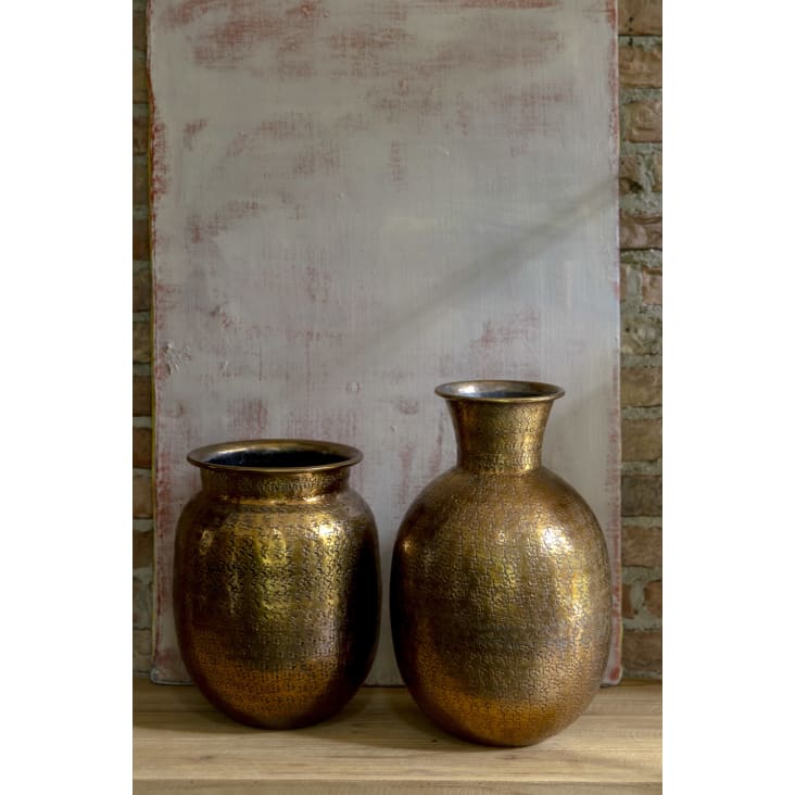 Vaso in ceramica dorato, h 28 cm
