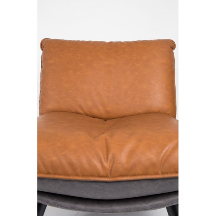 Fauteuil lounge en cuir marron-Feston cropped-4