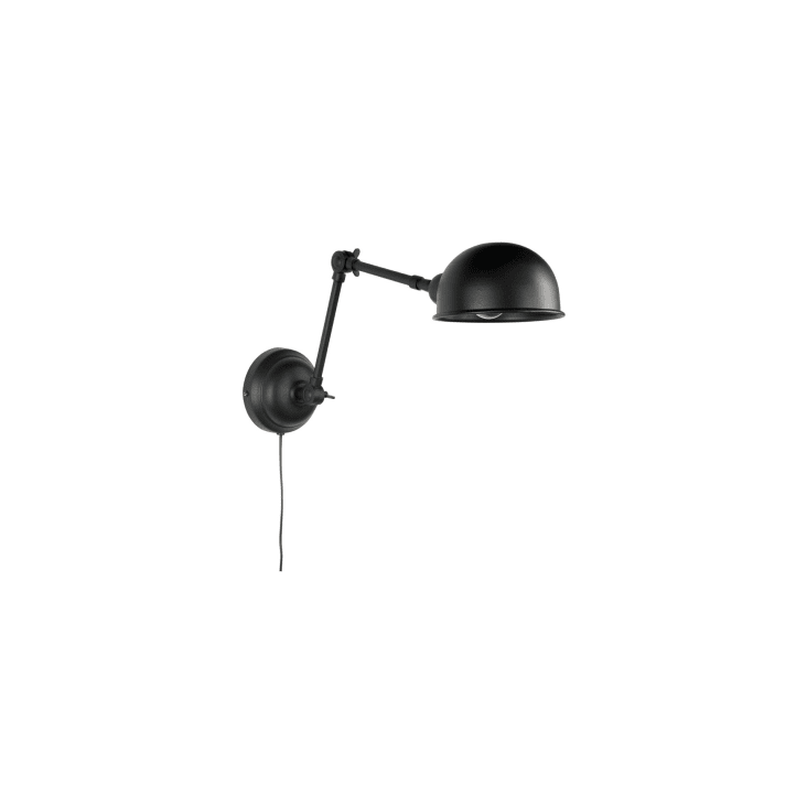Lampada da parete con braccio regolabile nera e cromata in metallo
