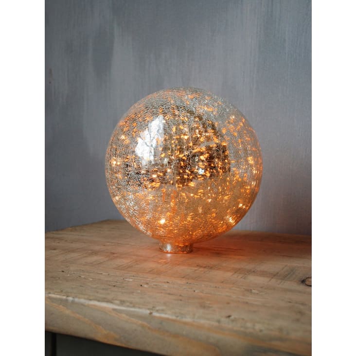 Lampada da tavolo 20 cm in vetro mercurizzato trasparente-Guirlande cropped-2