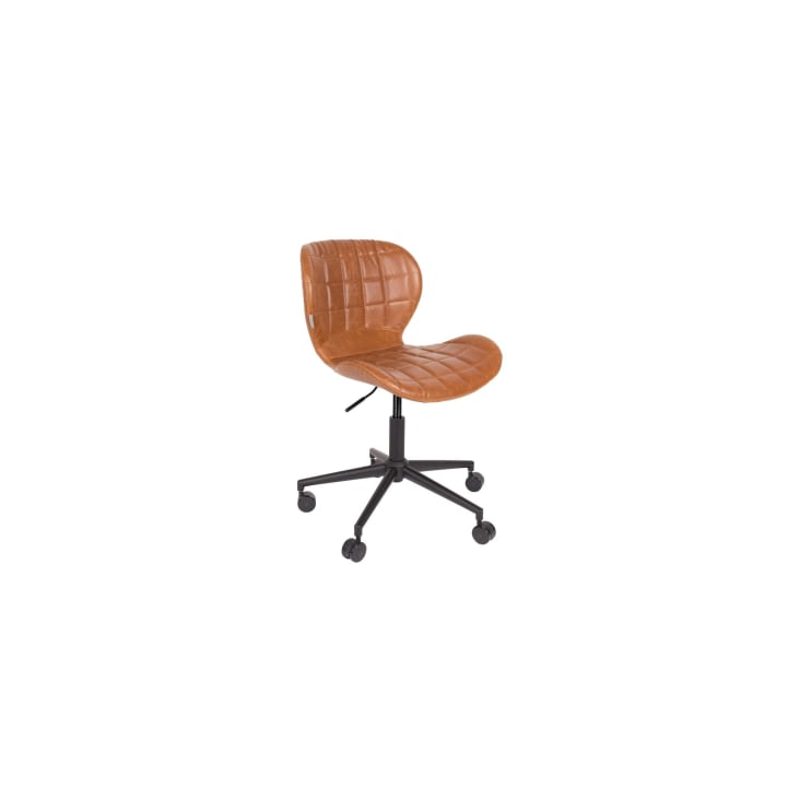 Retro Leder Sessel Schwarz Armlehnstuhl Bürostuhl Drehstuhl Vintage  Bürosessel