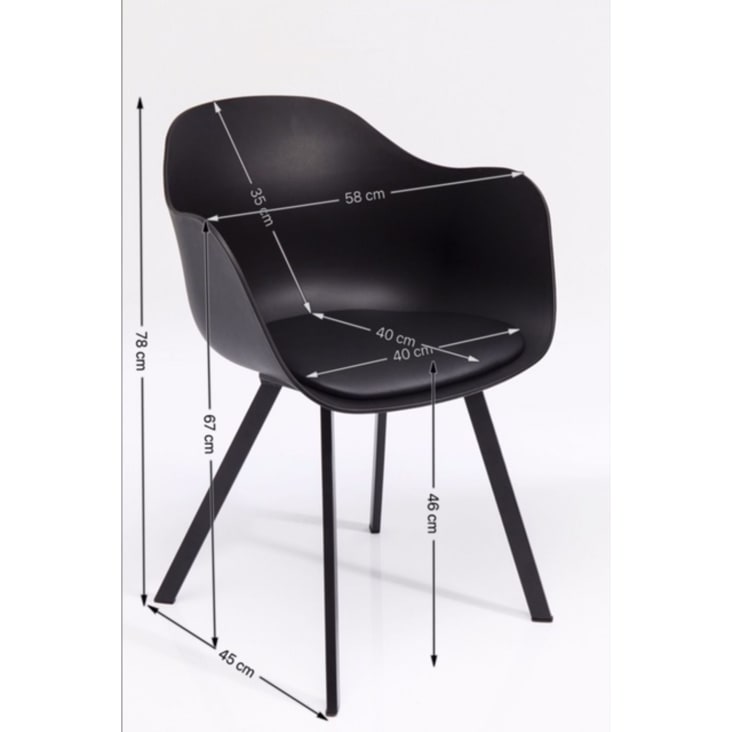 Chaise noire et acier-Brentwood cropped-4
