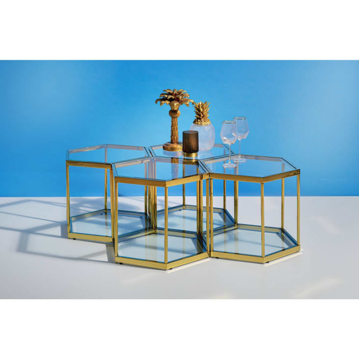Mesa de escritorio cristal y acero cromado Winkelcombi Kare