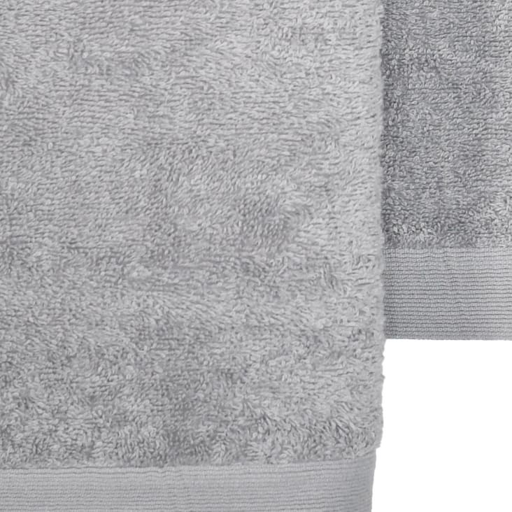 Lot de 2 serviettes de toilette 500 g/m²  gris perle 50x90 cm-Studio cropped-3
