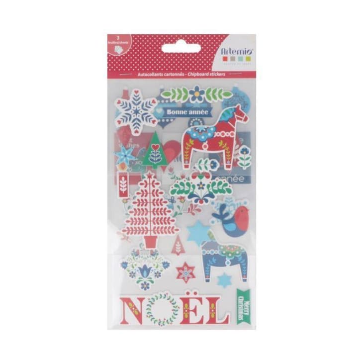 33 stickers de Noël cartonnés-FOLK