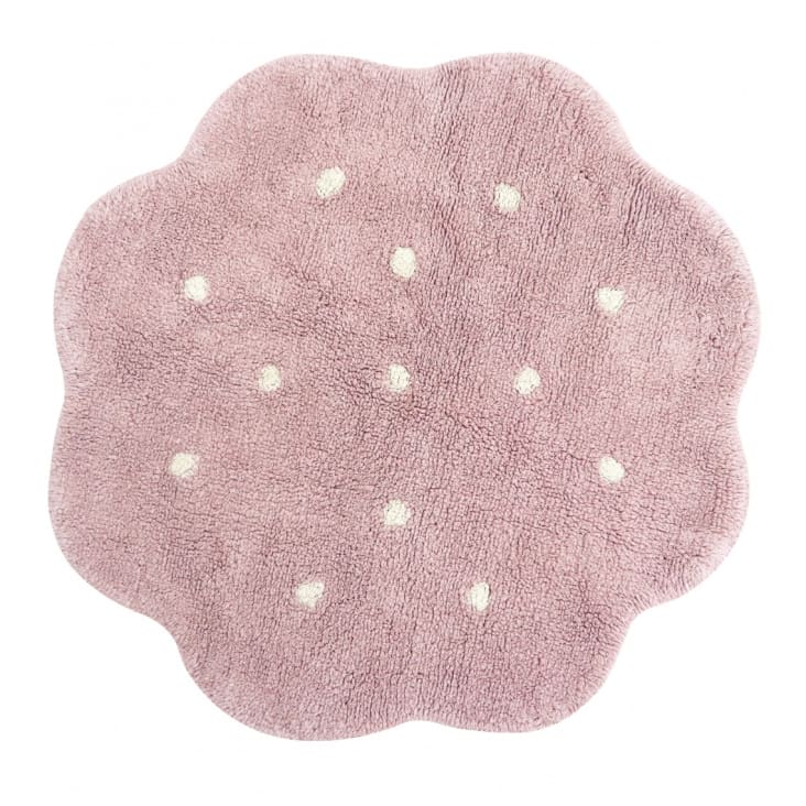 Alfombra rosa lavable Little-stars