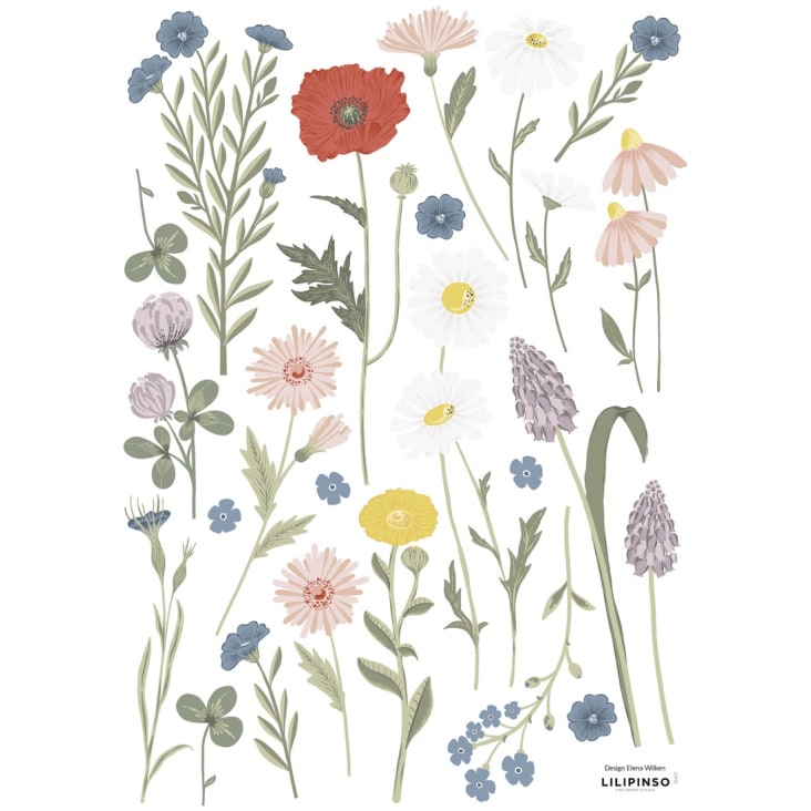 Planche de stickers fleurs bleuet multicolore-COUNTRYSIDE