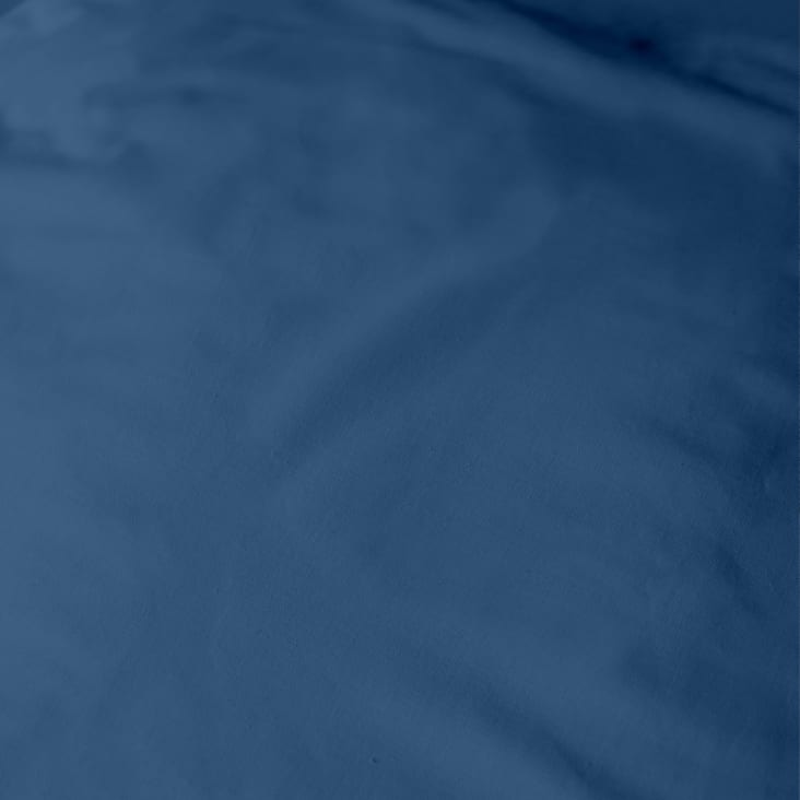 Housse de couette brodée en percale de coton bio, douce nuit bleu paon Matt  Et Rose