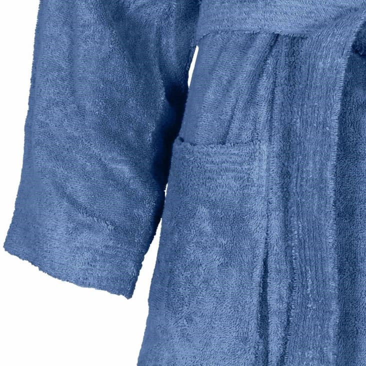 Peignoir col kimono en coton  Cobalt M-Luxury cropped-5