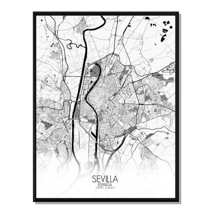 Affiche Seville Carte N&B 40x50