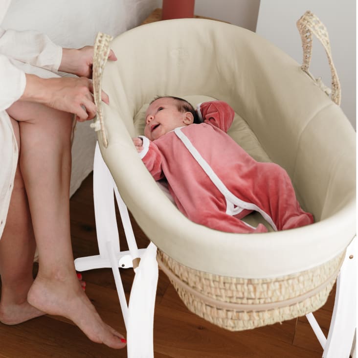 Couffin Bébé KidooCrafts Avec Support à Bascule - Matelas Qualité Supérieure, Naturel | Cadeau Naissance