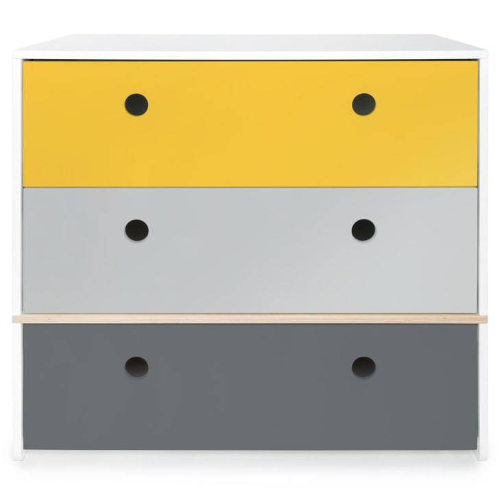 Commode jaune-gris perle-gris espace-COLORFLEX