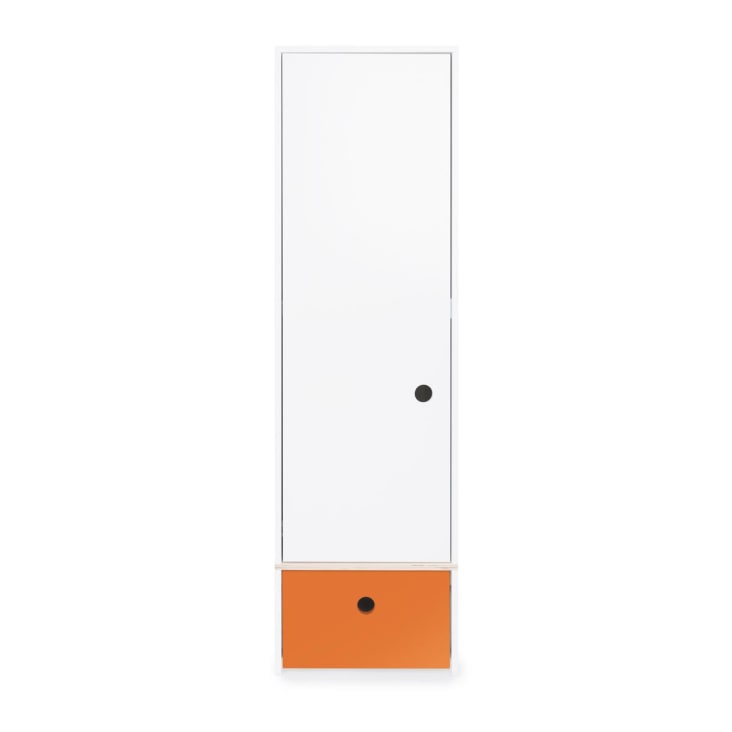 Armoire 1 porte façade tiroir orange-COLORFLEX