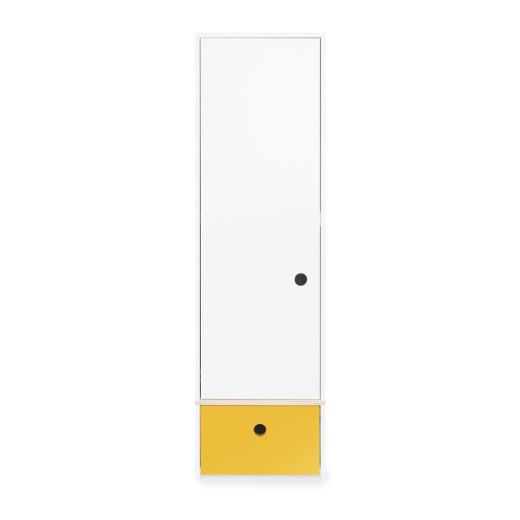 Armoire 1 porte façade tiroir jaune-COLORFLEX