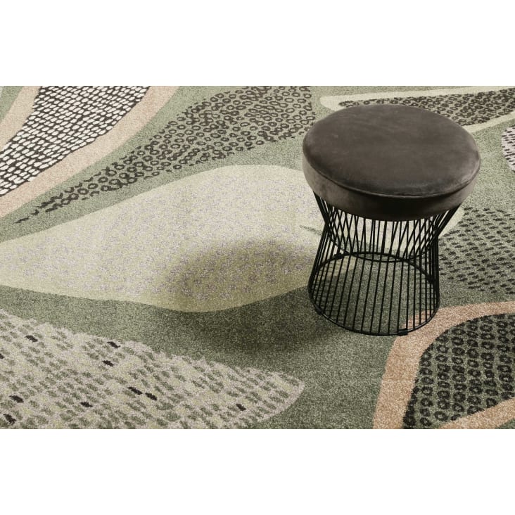 Kurzflor Teppich grün grau | HAZEL mit Maisons floralem 200x290 Design, du jedes Zimmer Monde