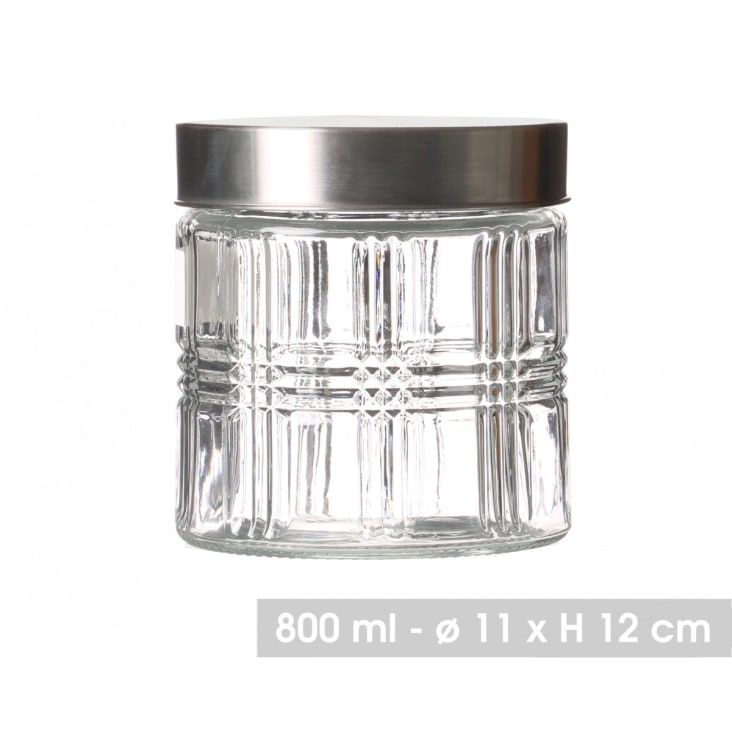 Boite hermetique en verre et couvercle en inox - Carrée 800 ml