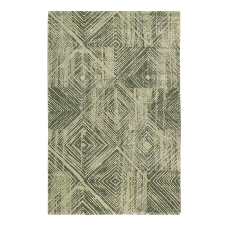 Tappeto piatto vintage design grafico sfumature di verde 120x170 CUBA