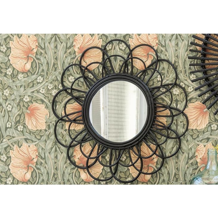 Miroir en rotin forme fleur -60.000x3.500 cm - Noir - Rotin-Moka cropped-4