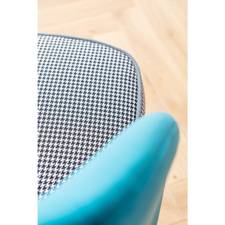 Chaise en velours bleu, pied-de-poule et acier-Samantha cropped-3