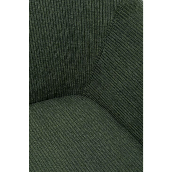 Chaise avec accoudoirs en velours côtelé vert et acier-Avignon cropped-3