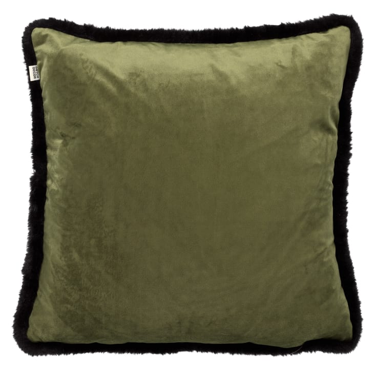 Housse de coussin vert en velours-45x45 cm avec imprimé animalier cropped-2