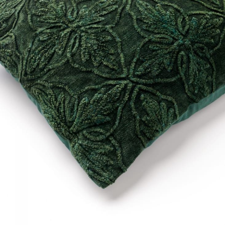 Coussin - vert en coton 40x60 cm avec motif fleuri MADELIN