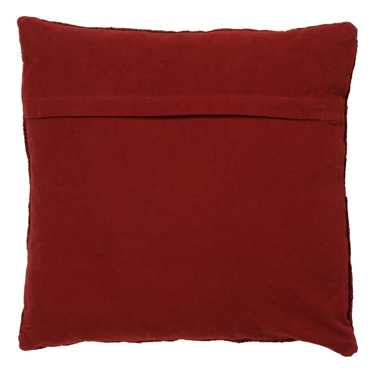 Coussin - rouge en coton 45x45 cm avec motif fleuri-AMAR cropped-2