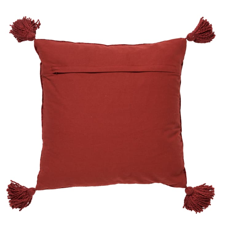 Coussin - rouge en coton 45x45 cm uni-NINO cropped-2