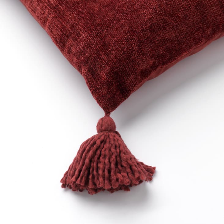 Coussin - rouge en coton 45x45 cm uni-NINO cropped-3