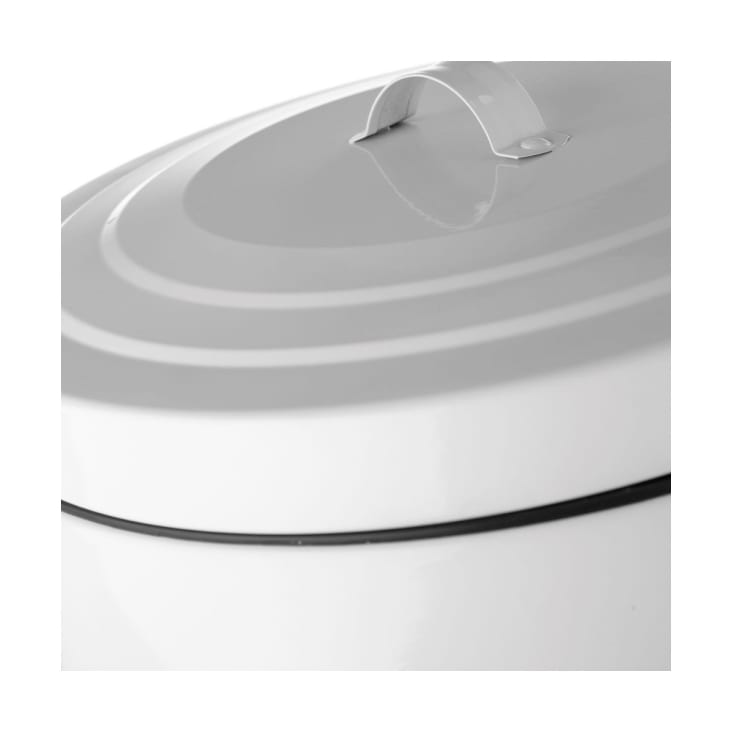 Relaxdays Poubelle «Retro» 20L poubelle cuisine ronde déchet couvercle  intérieur plastique pédale vintage design, blanc