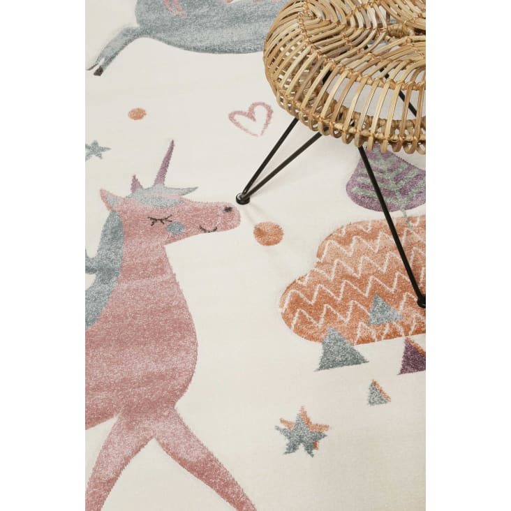 Tapis enfant motif licorne écru 160x225-Sunny unicorn cropped-2