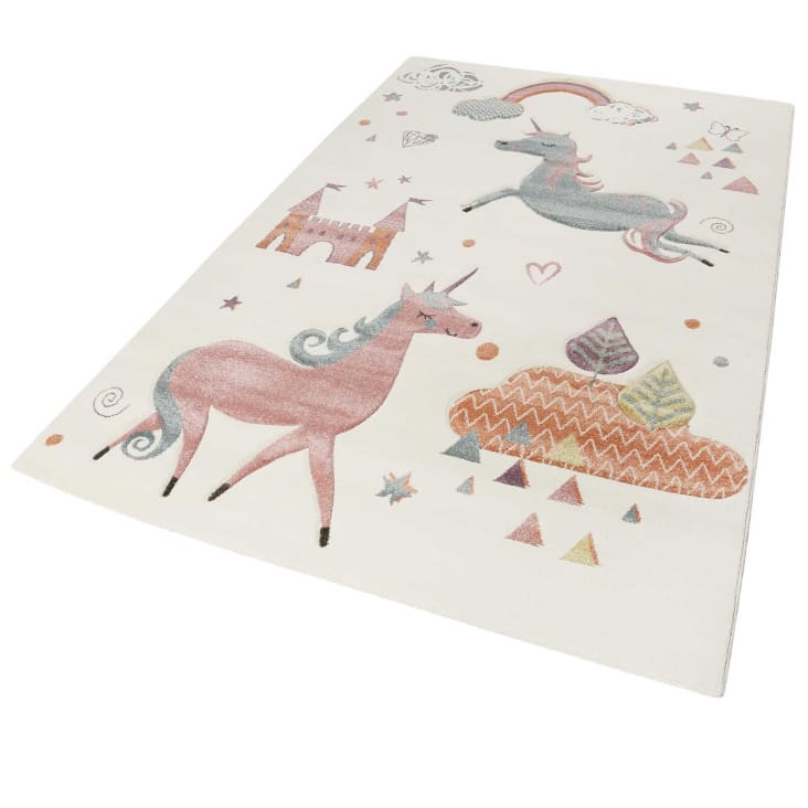Tapis enfant motif licorne écru 160x225-Sunny unicorn cropped-5