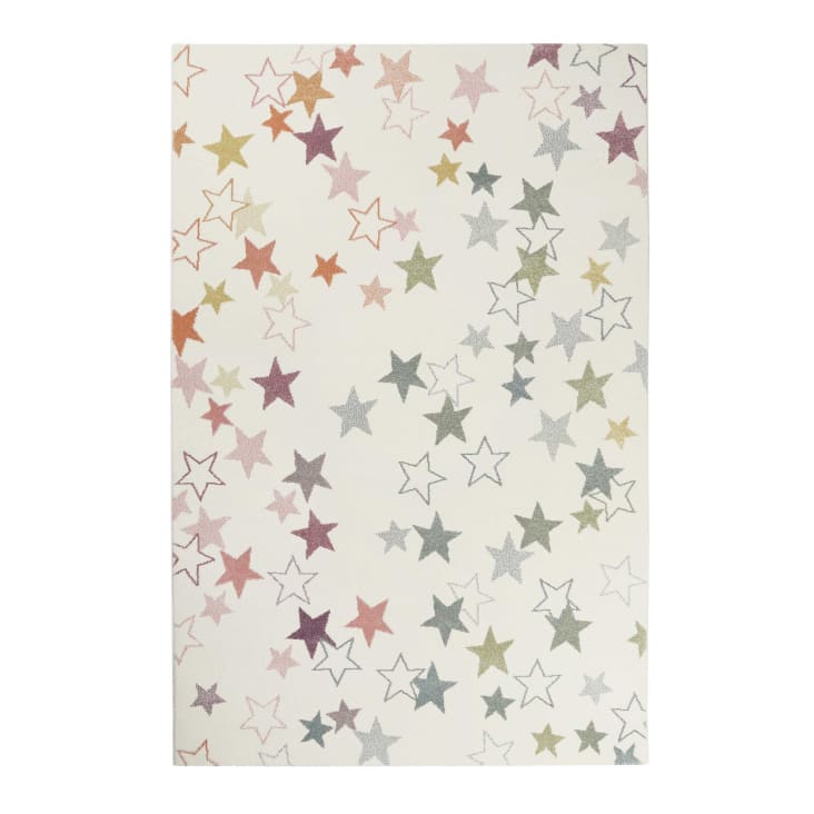 Tapis enfant ciel étoilé blanc pastel 133x200-Esterya