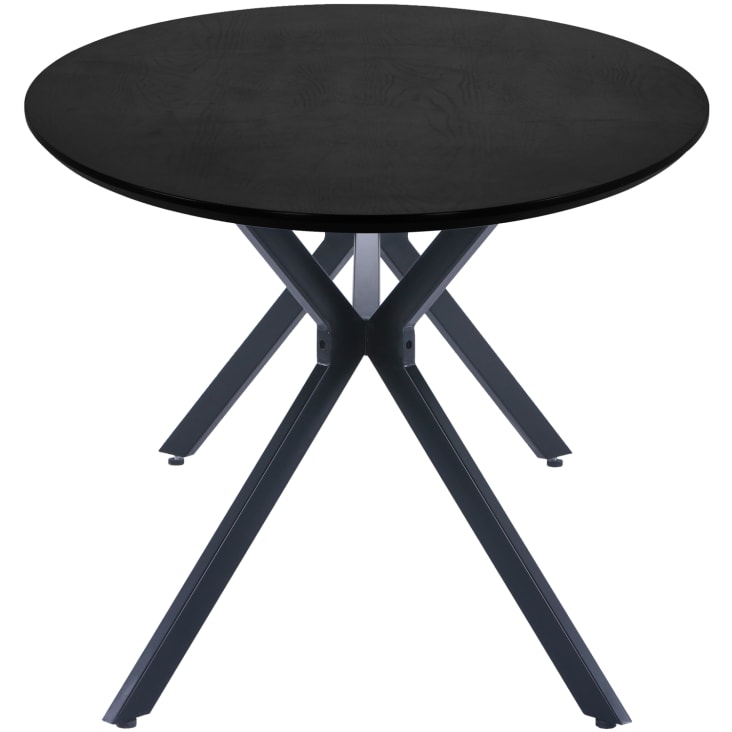 Table à manger ovale en MDF noir 6 personnes, 220x100 cm-Bruno cropped-6