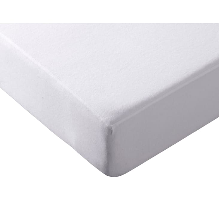 Protection de matelas 90x200 blanc en coton 190 g/m2 KOCHIA