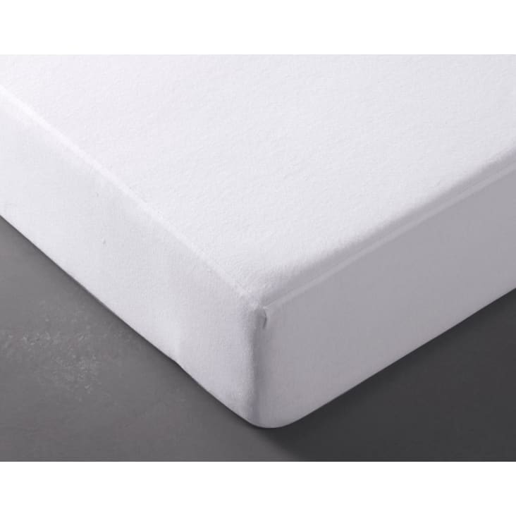 Protection de matelas 140x200 blanc en coton 190 g/m2 KOCHIA