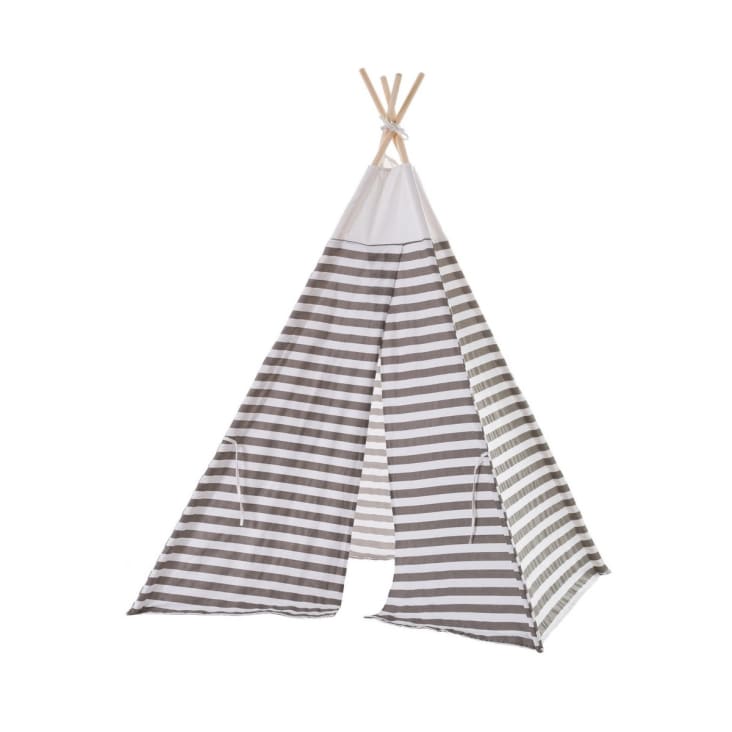 Tipi infantil gris de tela de 182x132x154 cm
