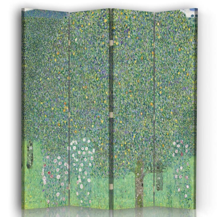 Paravento separ rose sotto gli alberi klimt cm 145x170 4 pannelli