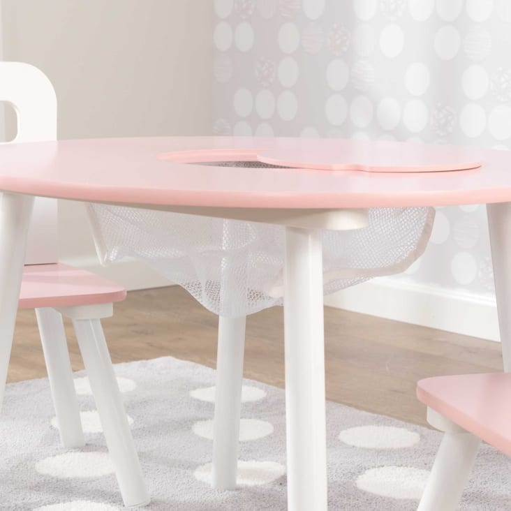 Table enfant ronde rose + 2 chaises cropped-4