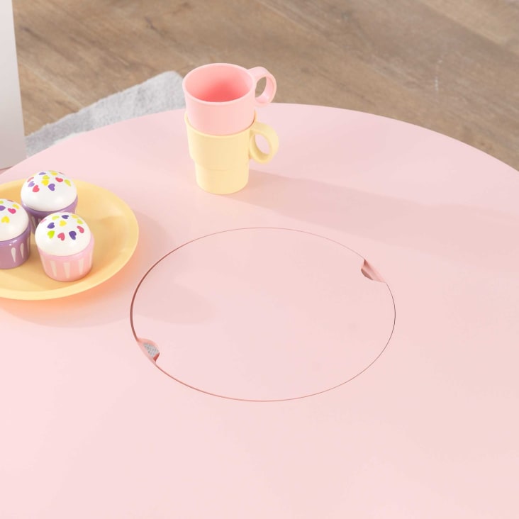 Table enfant ronde rose + 2 chaises cropped-5