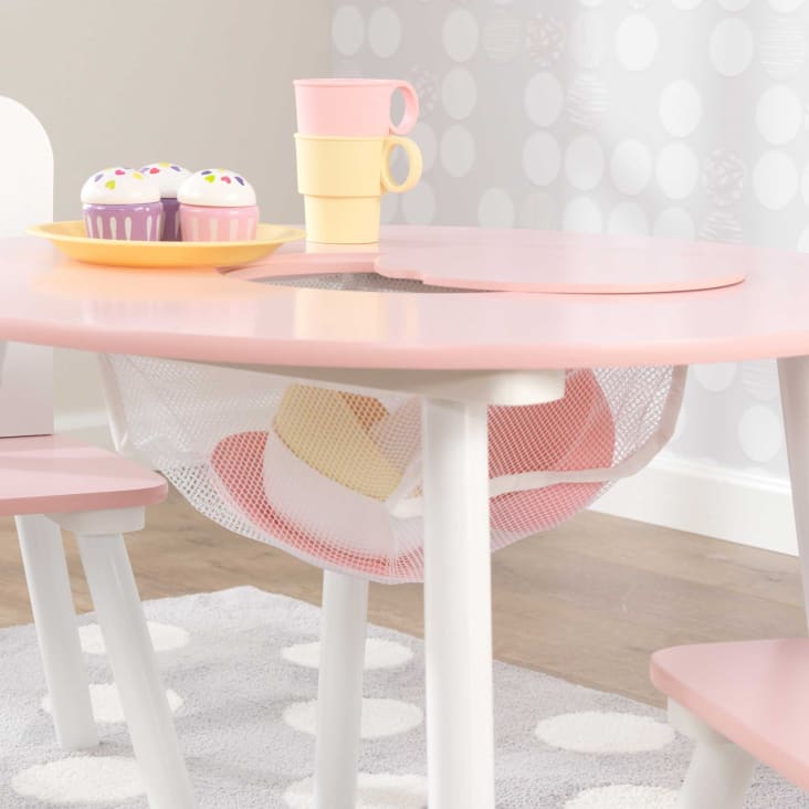 Table enfant ronde rose + 2 chaises cropped-7