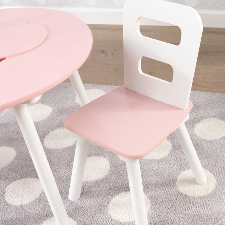 Table enfant ronde rose + 2 chaises cropped-9