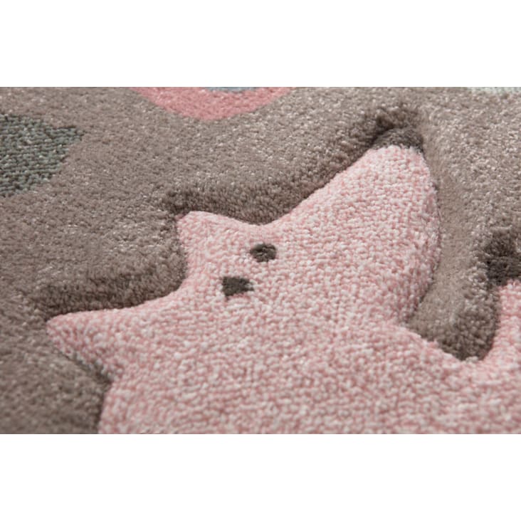 Tapis enfant motif animaux forêt taupe 133x200-Forest cropped-5
